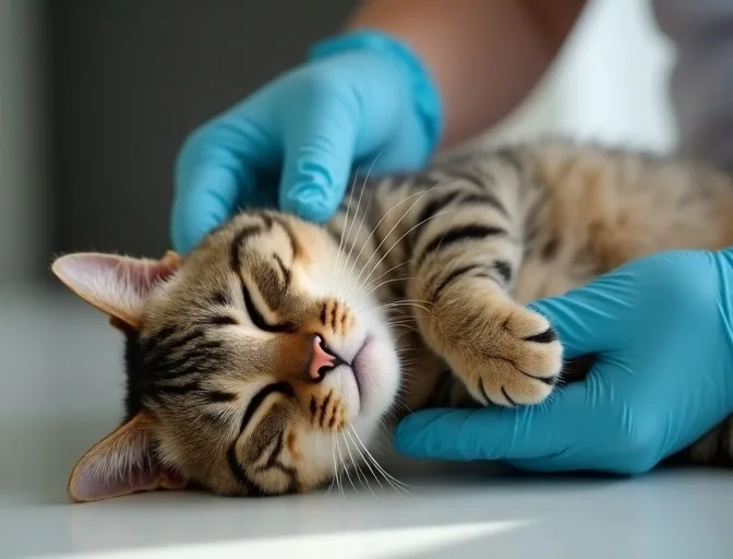 Specialist carefully handling a deceased cat with dignity in Melton